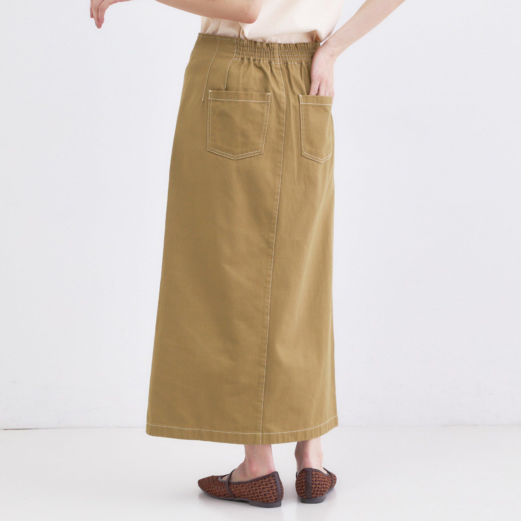 OPAQUE.CLIP「ボタンデザインナロースカート【洗濯機OK】」|スカート|