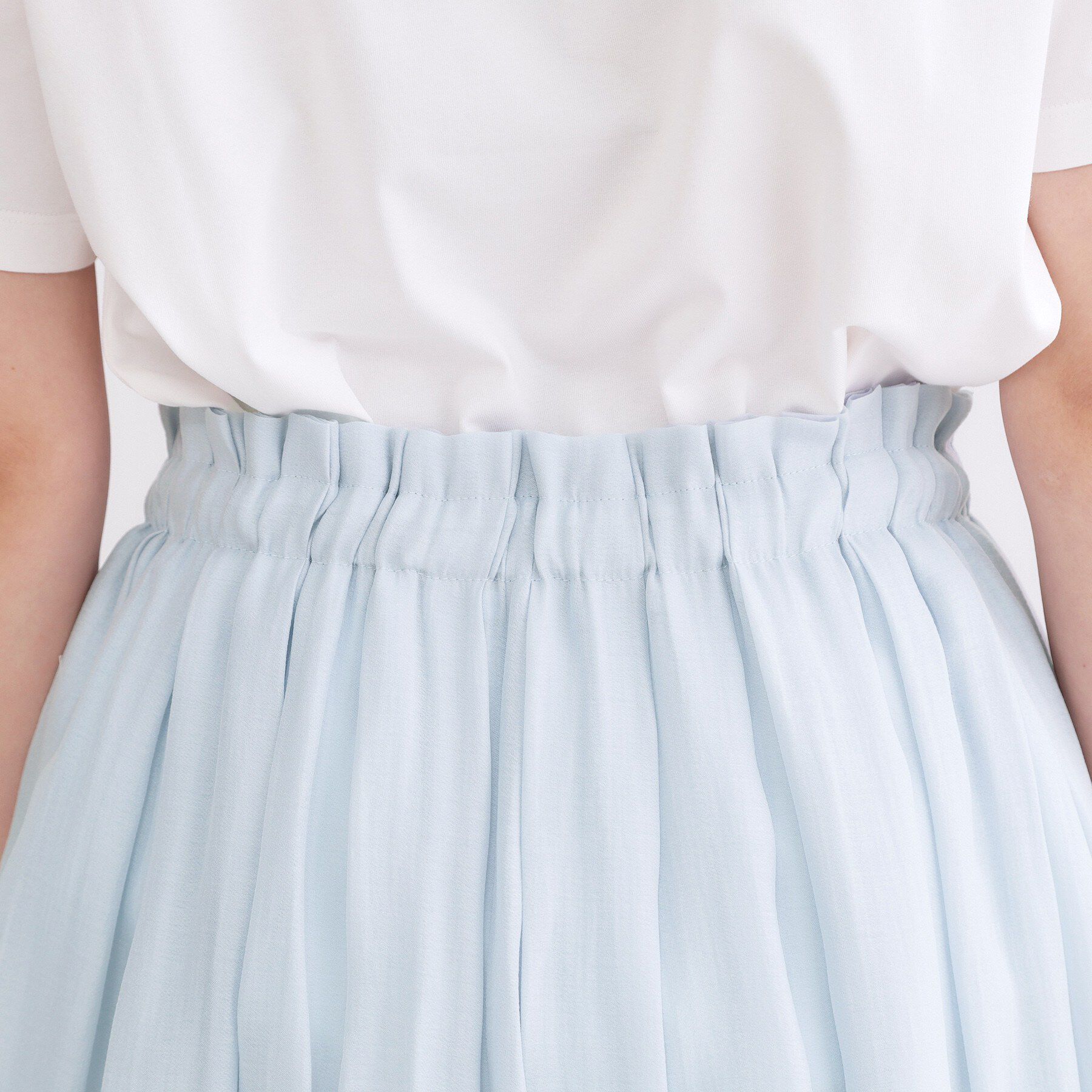 OPAQUE.CLIP「シャイニーオーガンジー タックフレアスカート」|スカート|