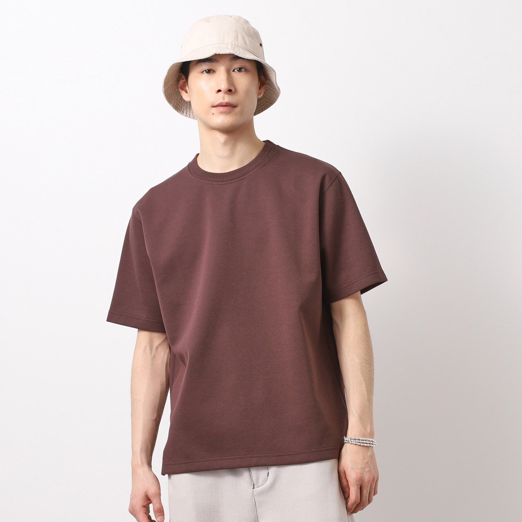 THE SHOP TK「ダブルフェイス半袖Tシャツ　【洗濯機OK】」|Tシャツ・カットソー|