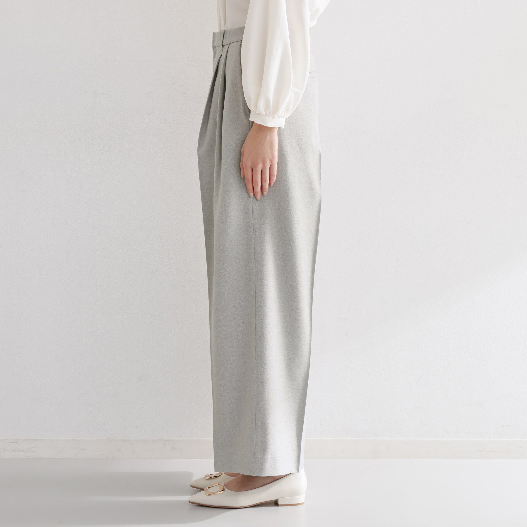 THE SHOP TK「【通勤・セレモニー】CAVIAN 2タックワイドパンツ/セットアップ可」|その他|