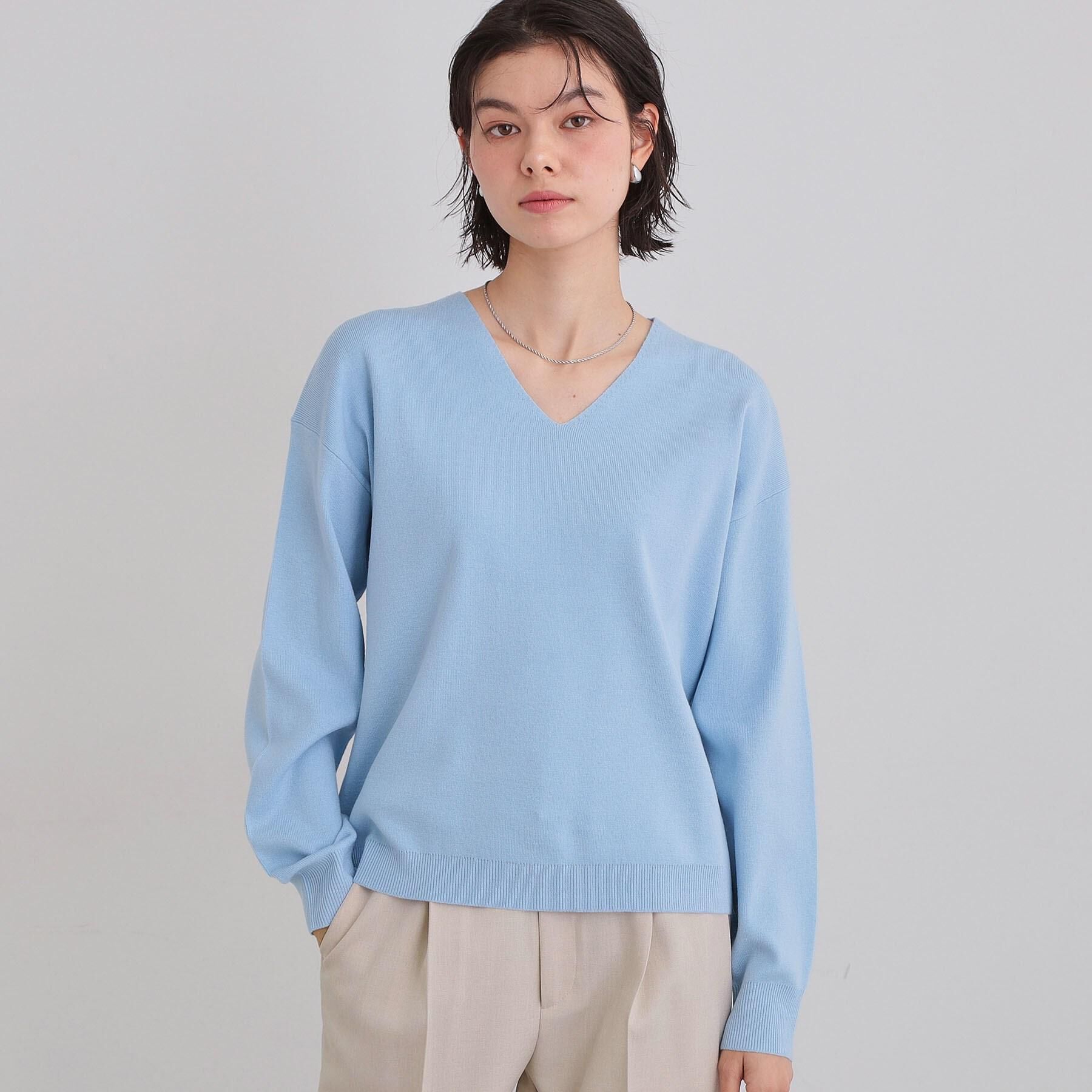 THE SHOP TK「【S-XLサイズ/上品見えが叶う】Vネックニット/洗濯機OK」|ニット・セーター|