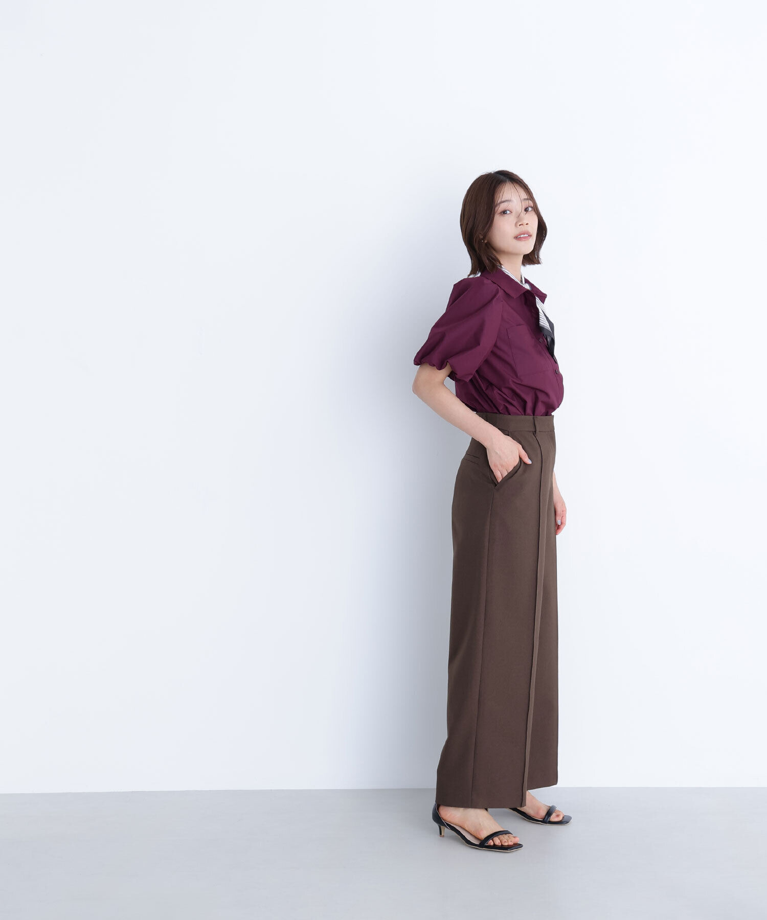  「スカーフ付バルーンスリーブシャツ」|シャツ・ブラウス|