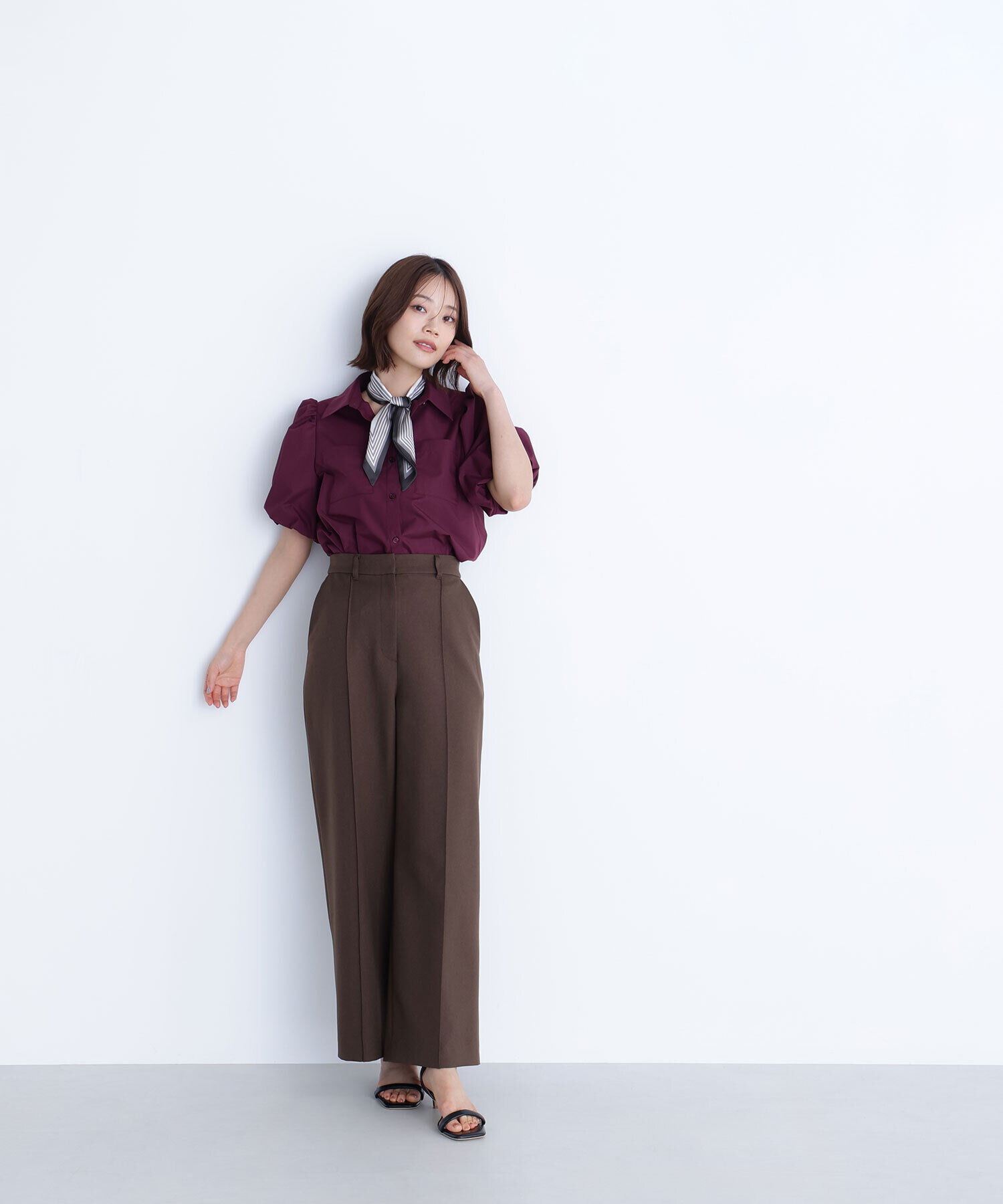  「スカーフ付バルーンスリーブシャツ」|シャツ・ブラウス|