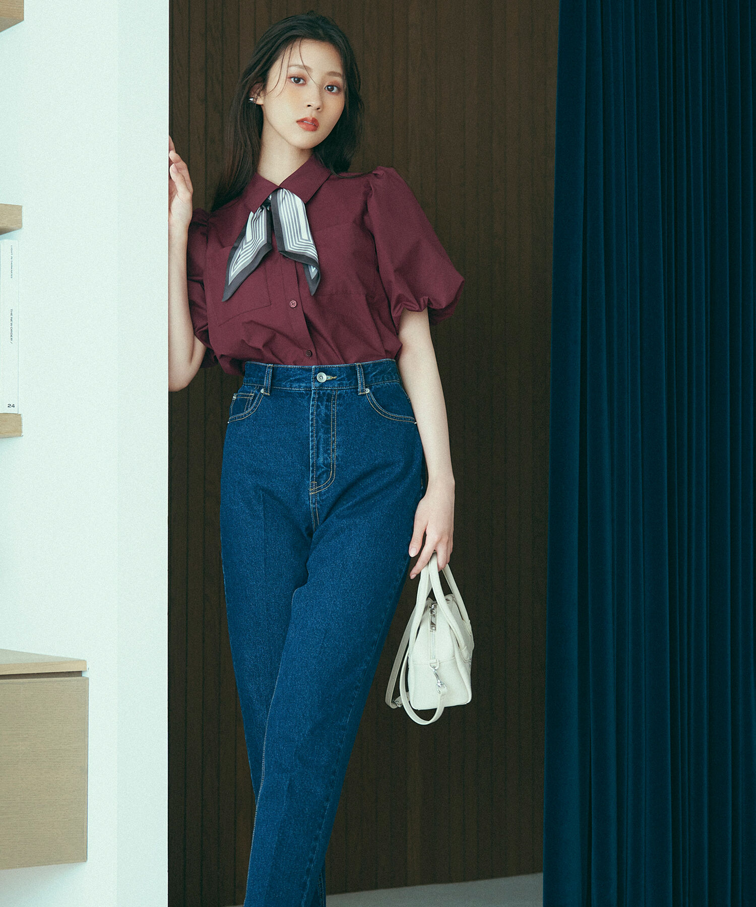  「スカーフ付バルーンスリーブシャツ」|シャツ・ブラウス|