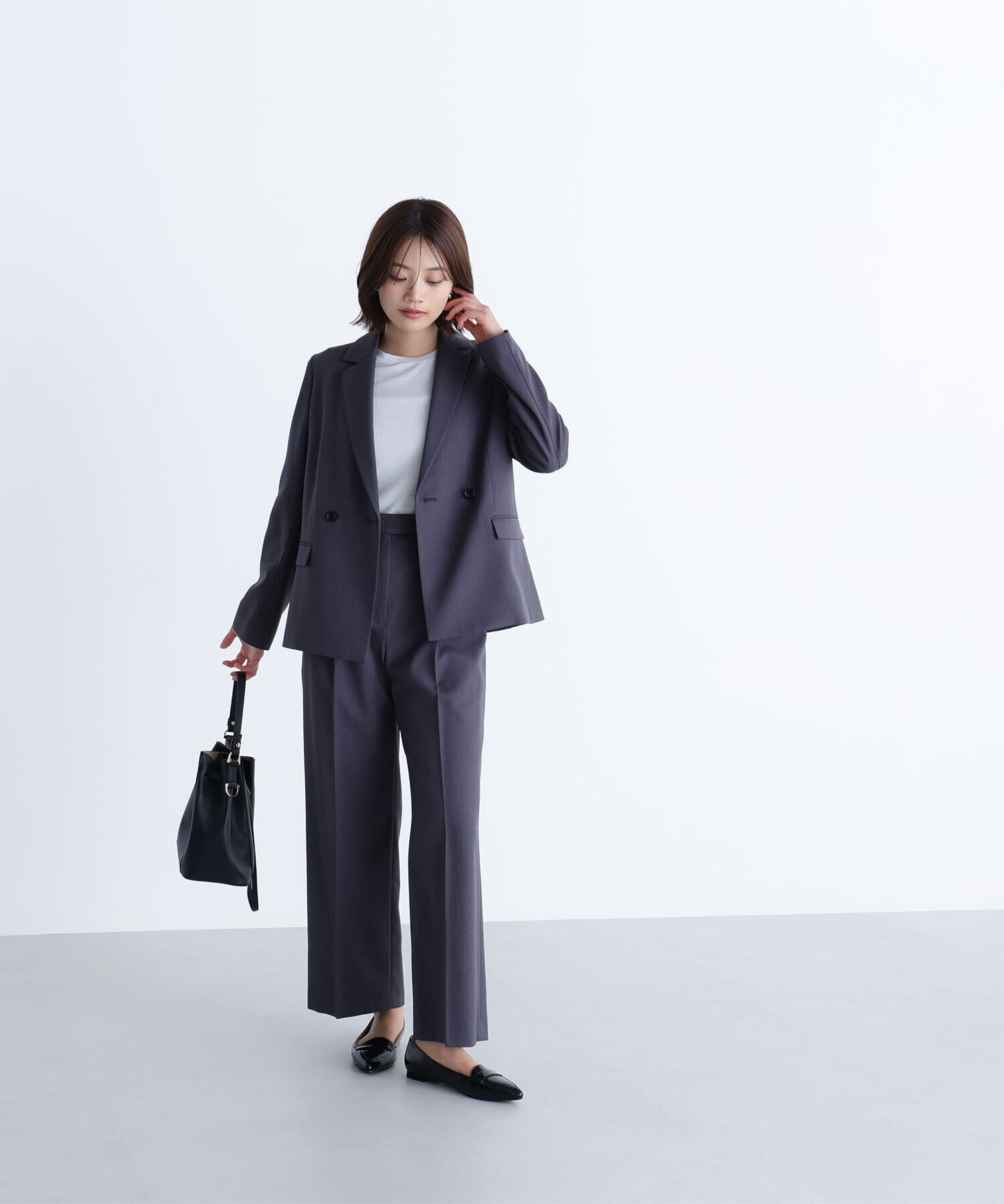  「パウダリーツイルセットアップシリーズ　ワイドストレートパンツ」|その他|