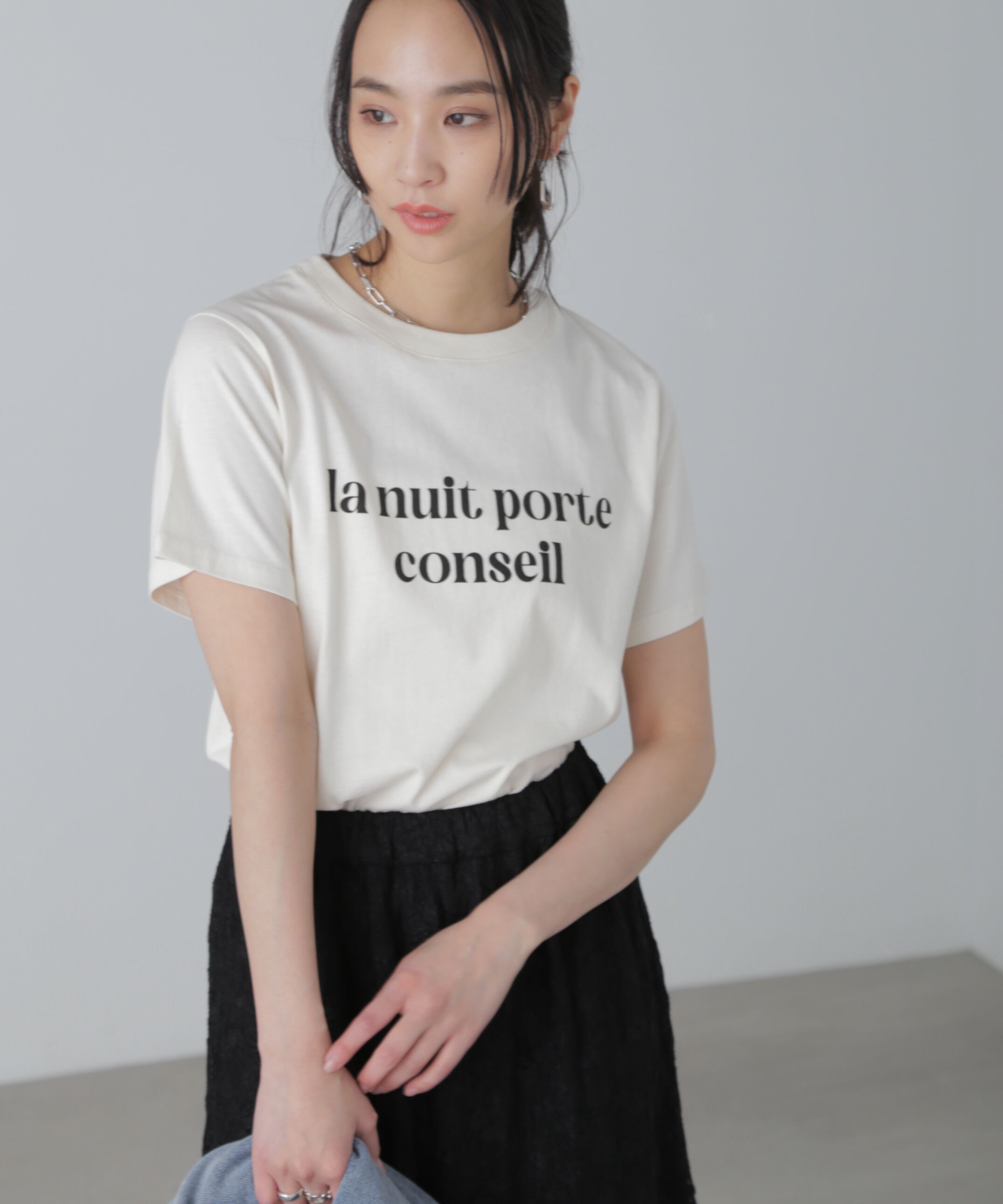  「カラーフレンチロゴプリントTシャツ」|Tシャツ・カットソー|