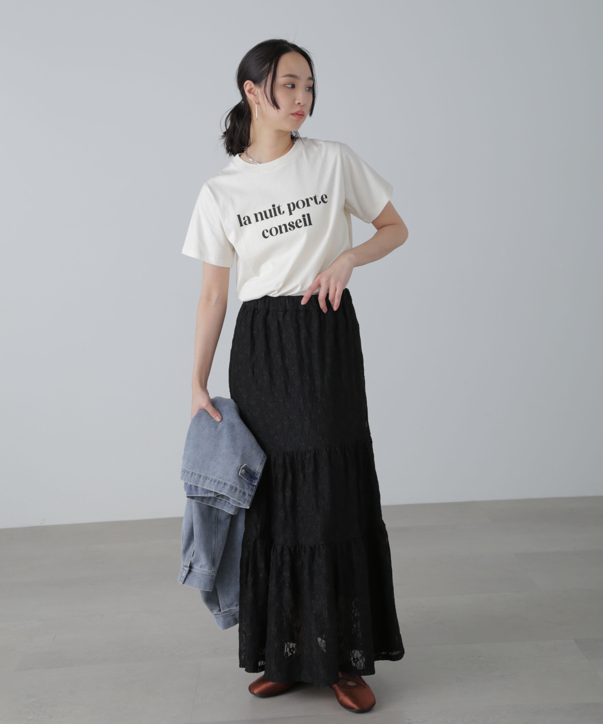  「カラーフレンチロゴプリントTシャツ」|Tシャツ・カットソー|