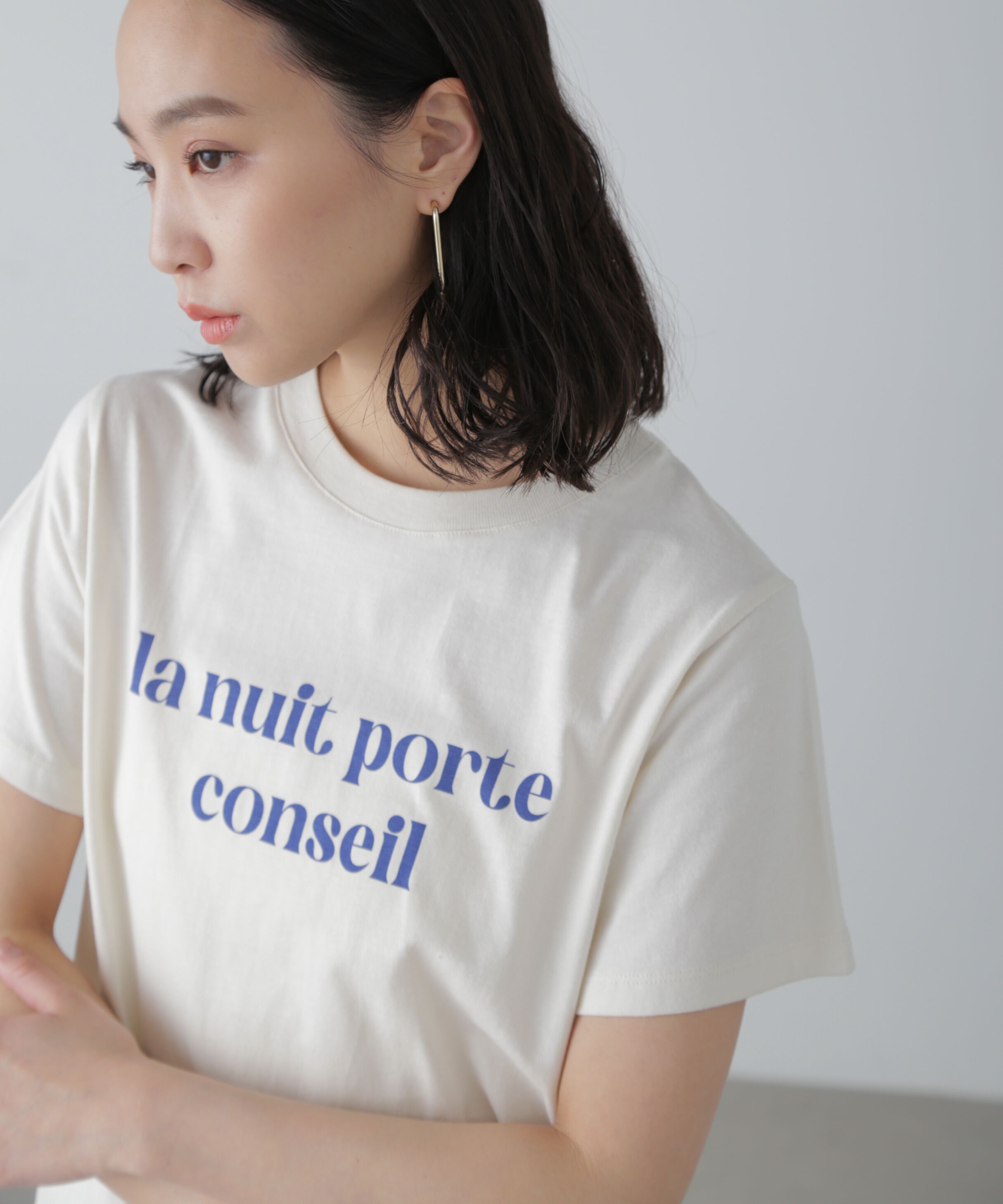  「カラーフレンチロゴプリントTシャツ」|Tシャツ・カットソー|
