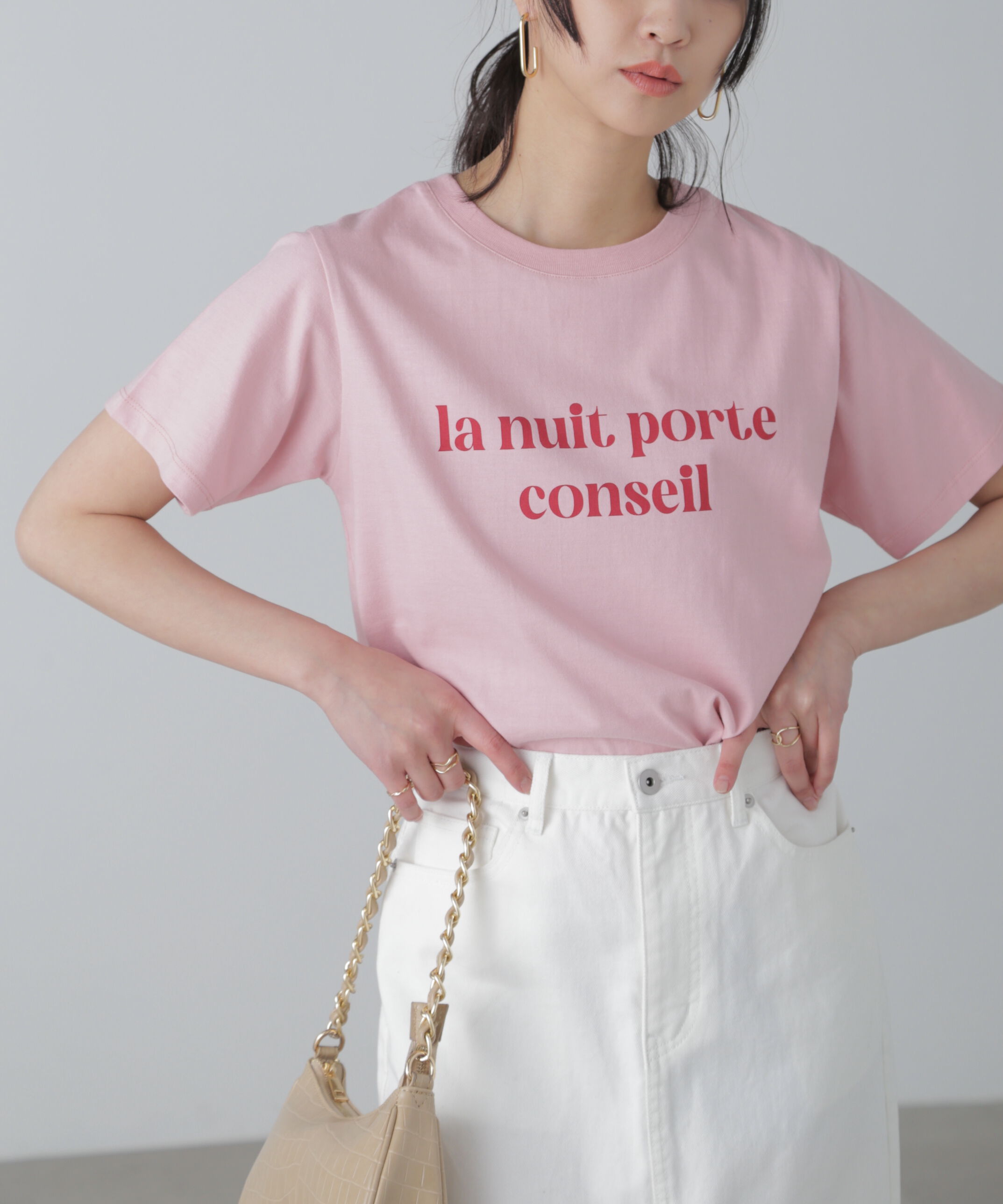  「カラーフレンチロゴプリントTシャツ」|Tシャツ・カットソー|