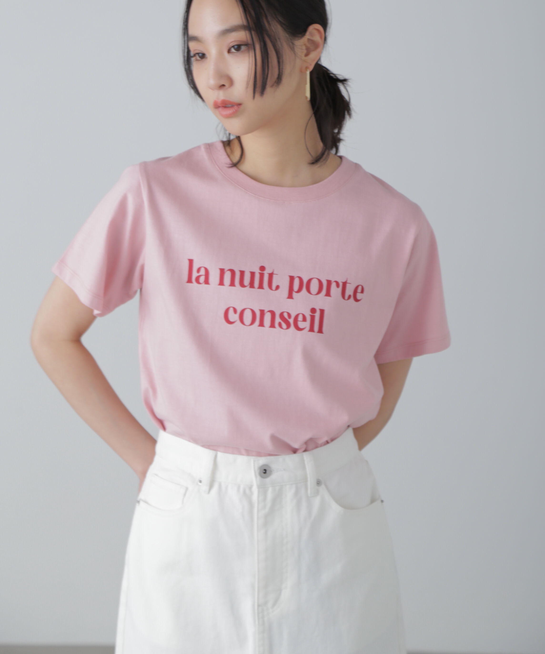  「カラーフレンチロゴプリントTシャツ」|Tシャツ・カットソー|