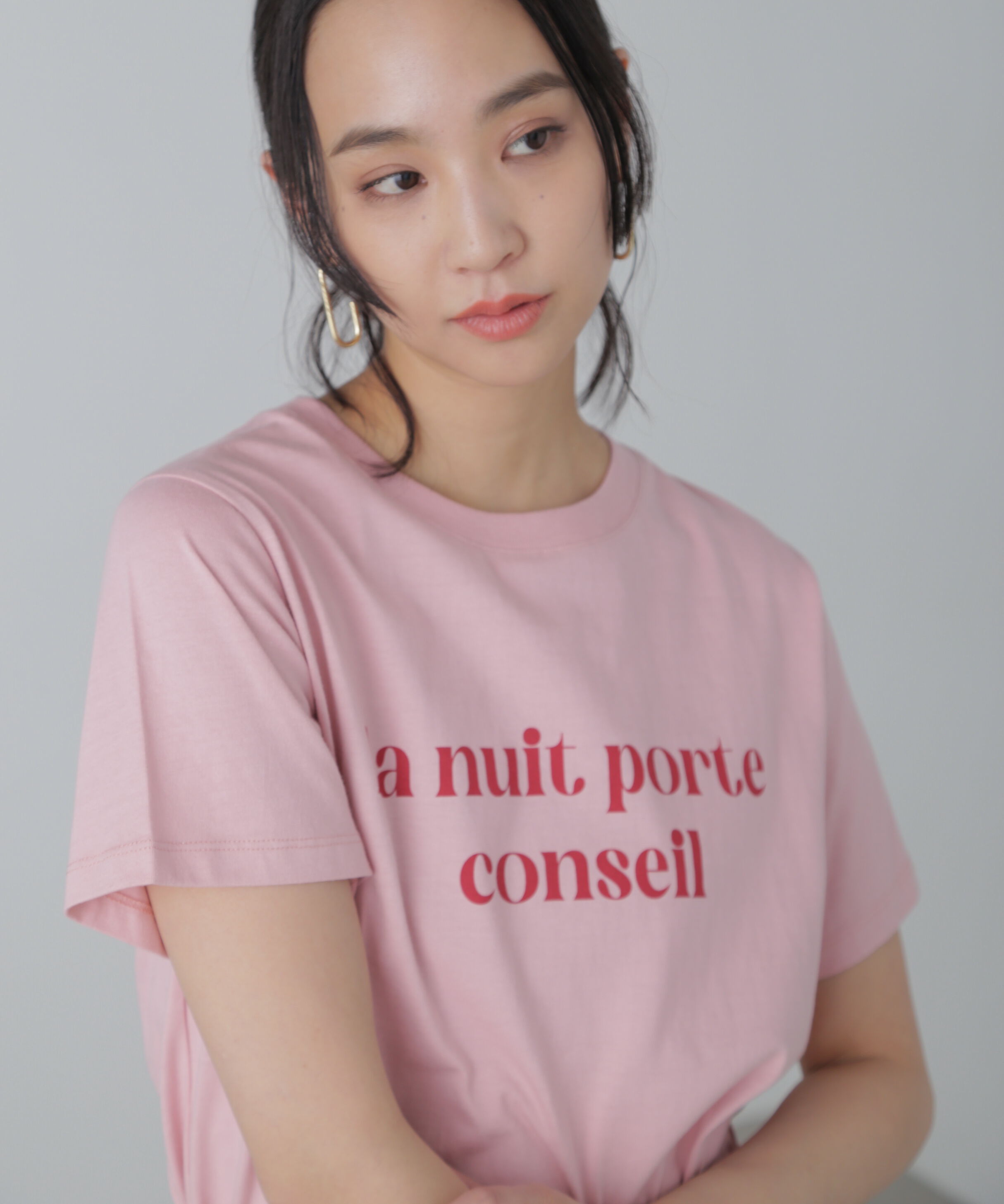  「カラーフレンチロゴプリントTシャツ」|Tシャツ・カットソー|