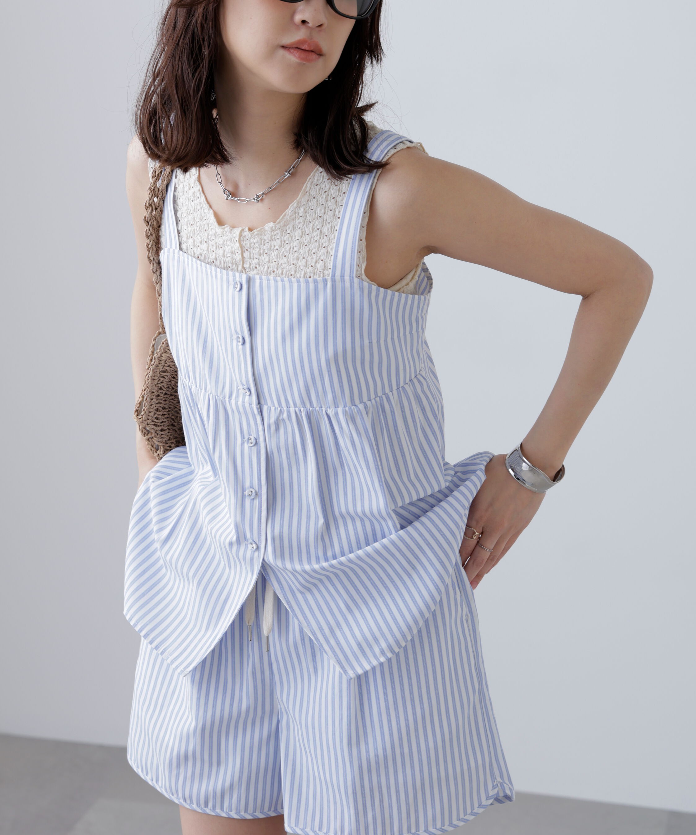  「〈セットアップ対応〉ストライプキャミソール」|シャツ・ブラウス|