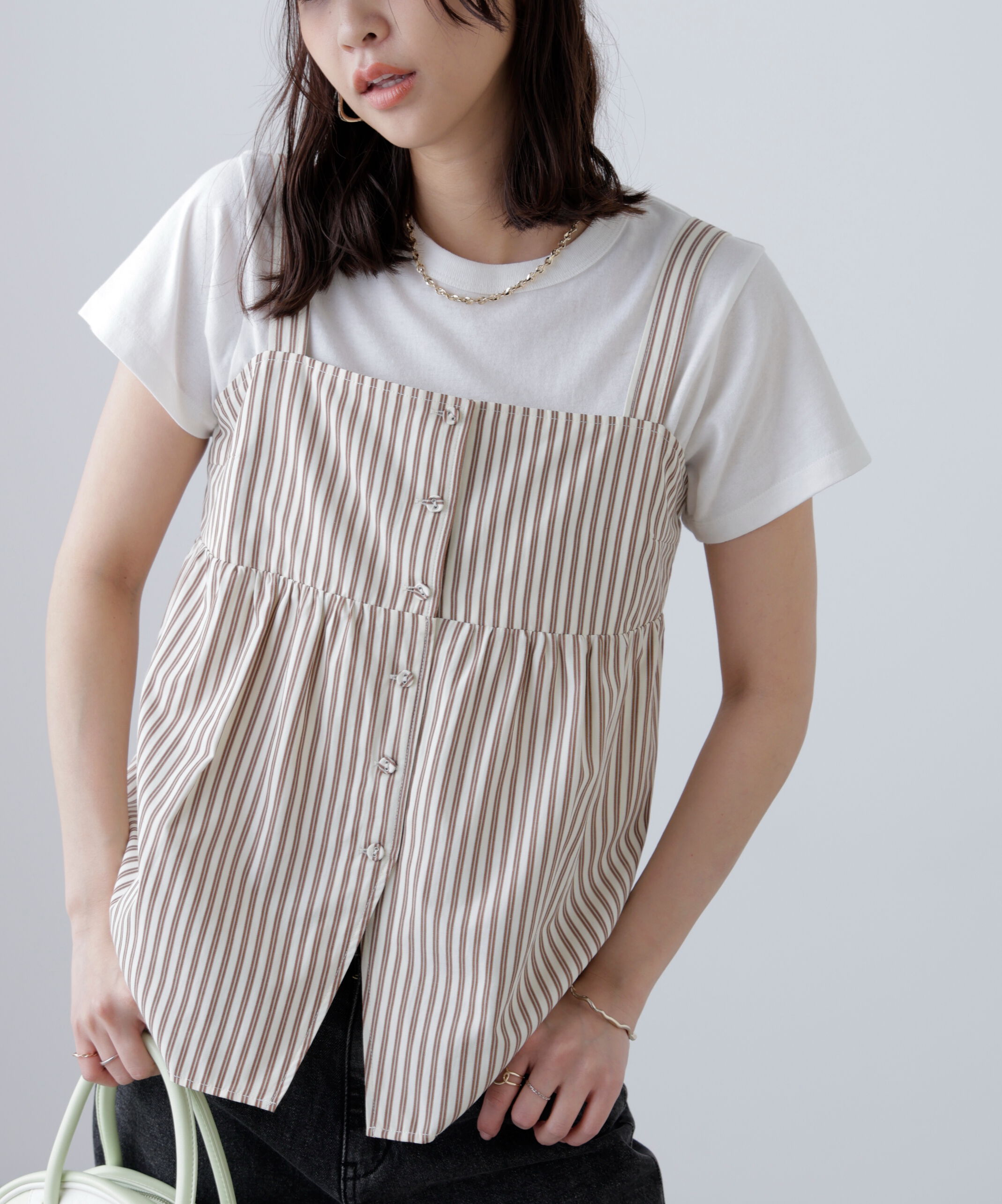  「〈セットアップ対応〉ストライプキャミソール」|シャツ・ブラウス|