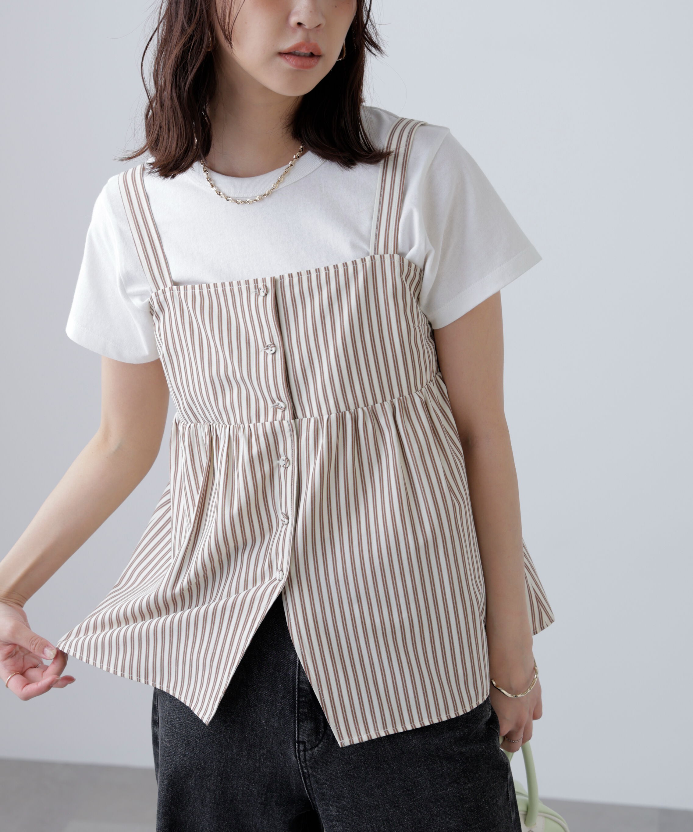  「〈セットアップ対応〉ストライプキャミソール」|シャツ・ブラウス|