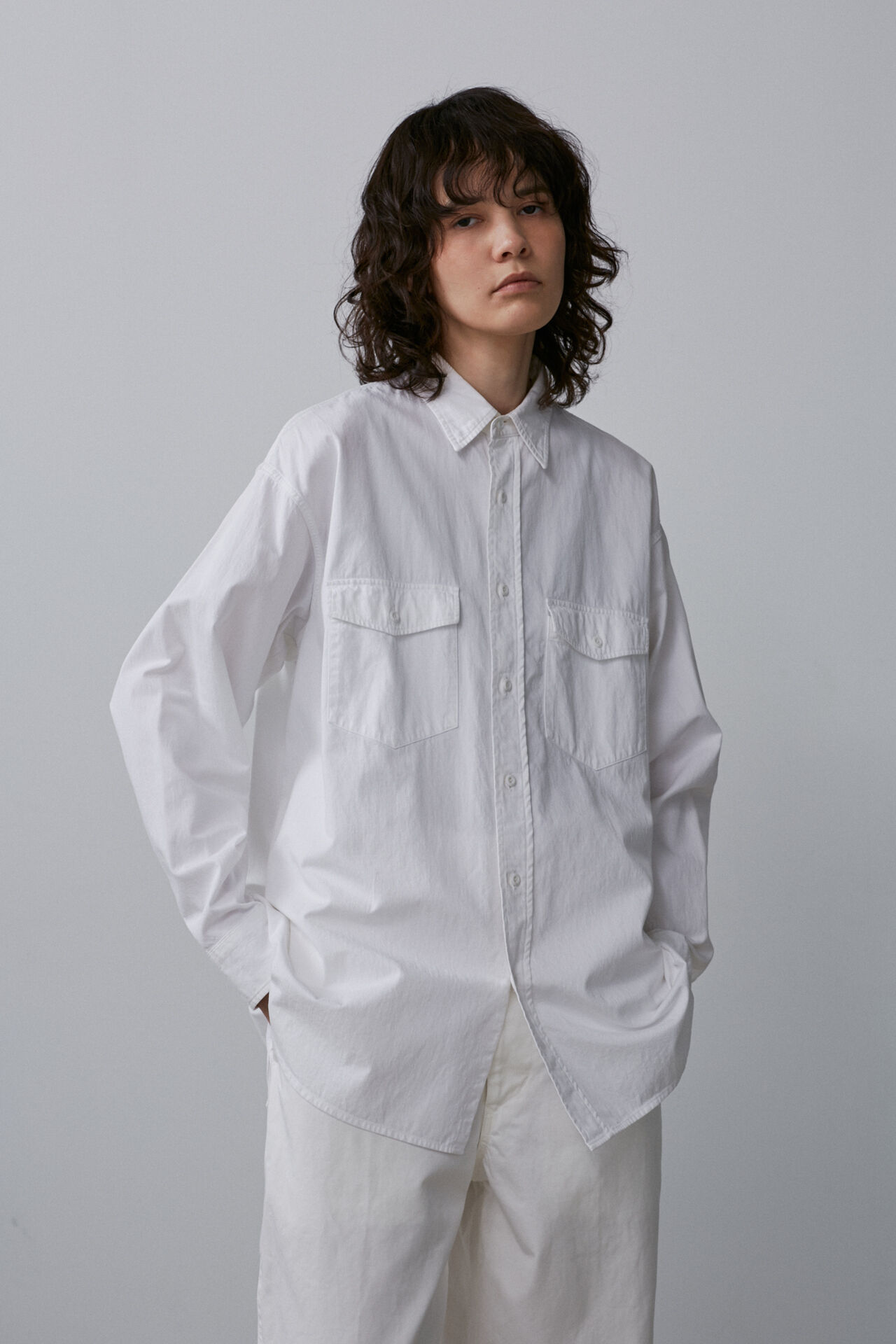 YLEVE 「Ｙ / ORGANIC COTTON HIGH DENSITY SATIN SHIRT」|シャツ・ブラウス|