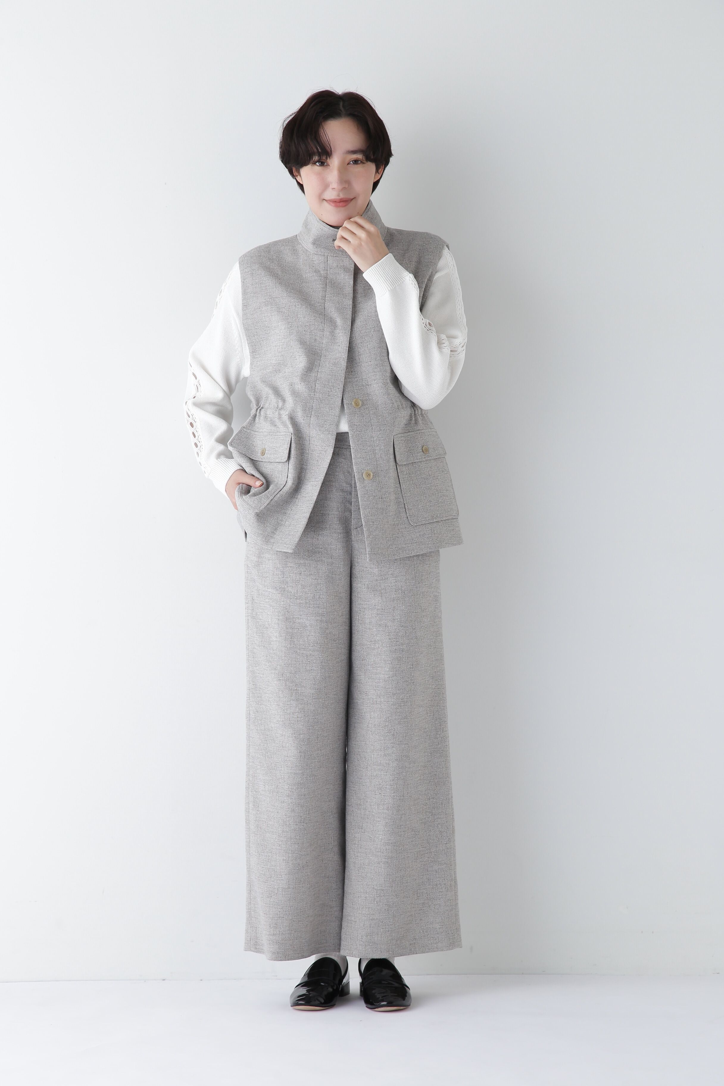  「◆リングミックスツィードセミワイドパンツ」|その他|