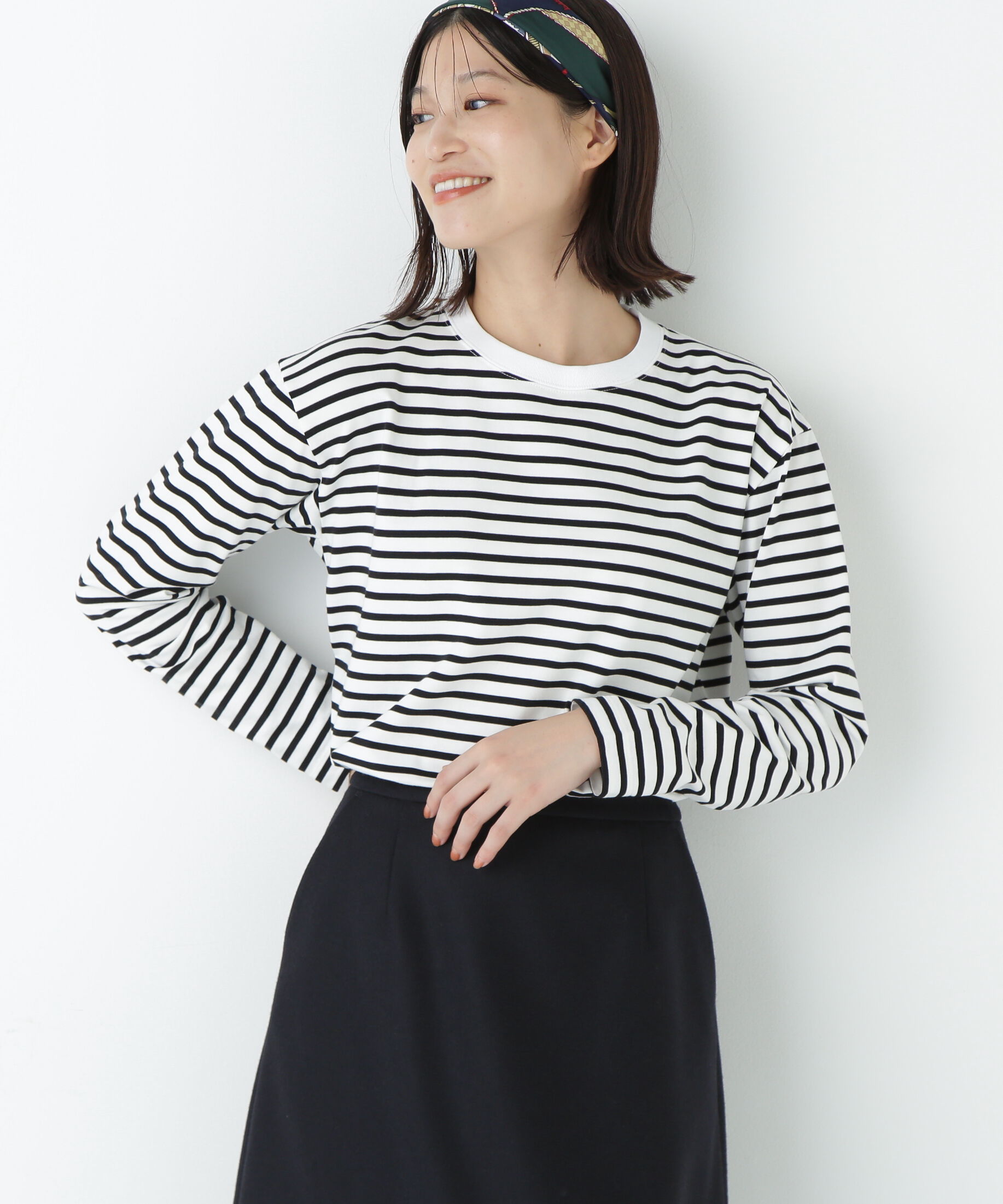  「ボーダーロングスリーブＴシャツ」|Tシャツ・カットソー|