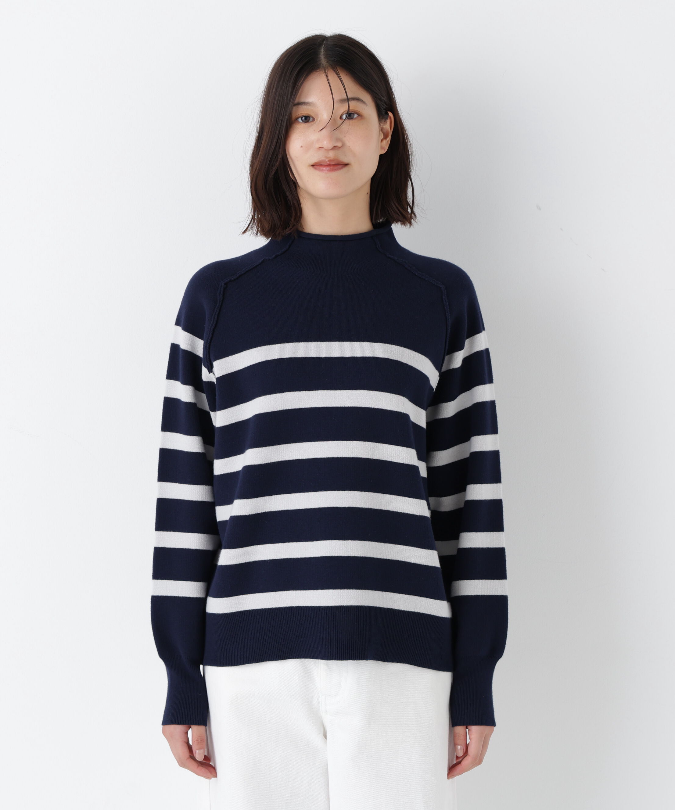  「◆《ウォッシャブル》コットンジャガードボトルネックＰＯ」|ニット・セーター|