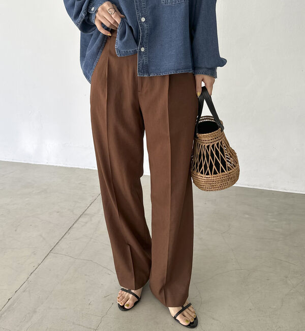 Doux archives「リネンライクストレートパンツ」|チノ|