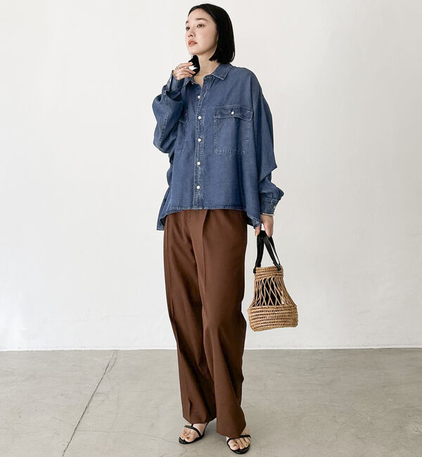 Doux archives「リネンライクストレートパンツ」|チノ|