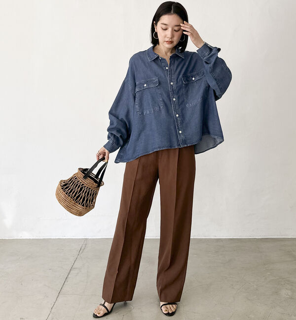 Doux archives「リネンライクストレートパンツ」|チノ|