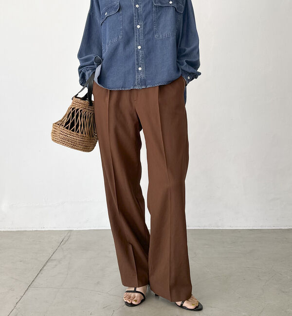 Doux archives「リネンライクストレートパンツ」|チノ|