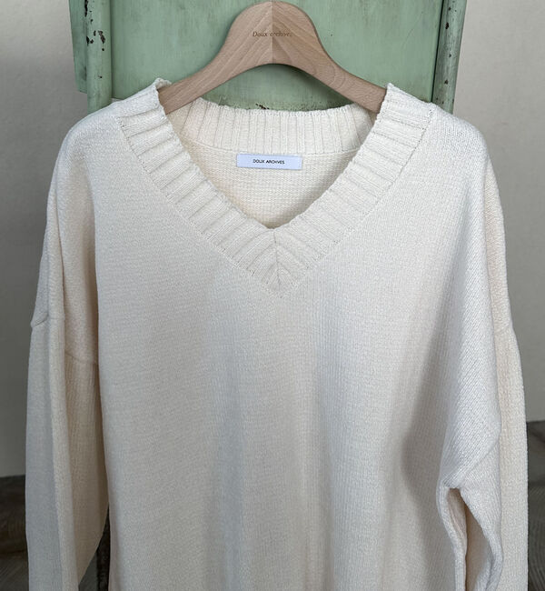 Doux archives「ベロアヤーンＶネックニット」|ニット・セーター|