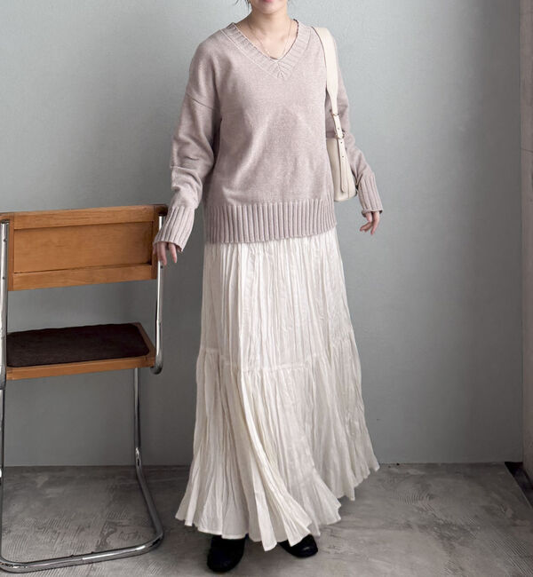 Doux archives「ベロアヤーンＶネックニット」|ニット・セーター|