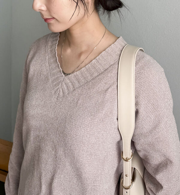 Doux archives「ベロアヤーンＶネックニット」|ニット・セーター|