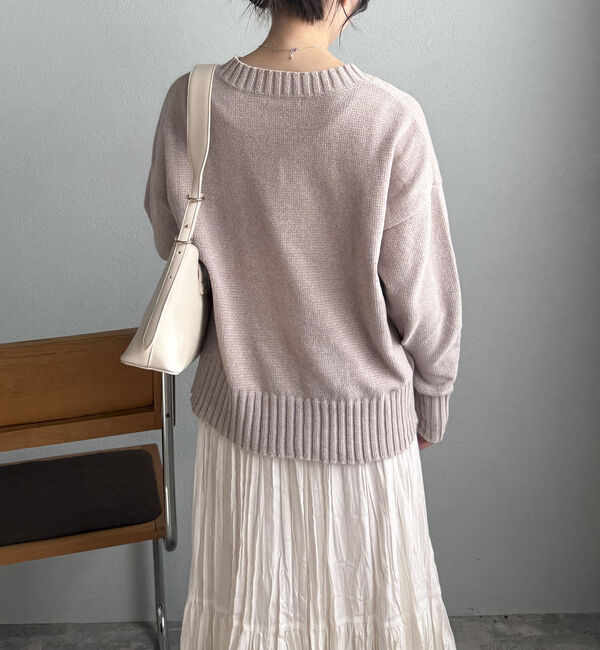 Doux archives「ベロアヤーンＶネックニット」|ニット・セーター|