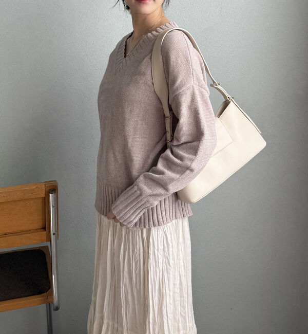 Doux archives「ベロアヤーンＶネックニット」|ニット・セーター|