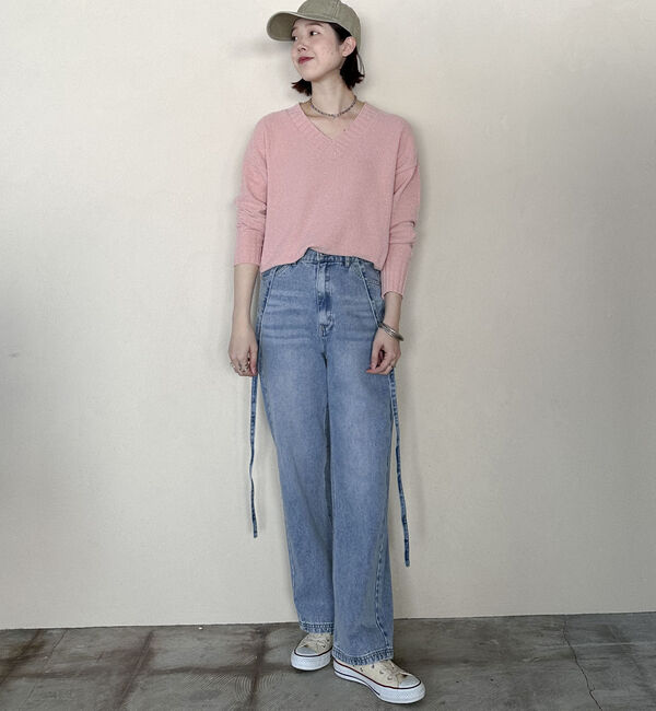 Doux archives「ベロアヤーンＶネックニット」|ニット・セーター|