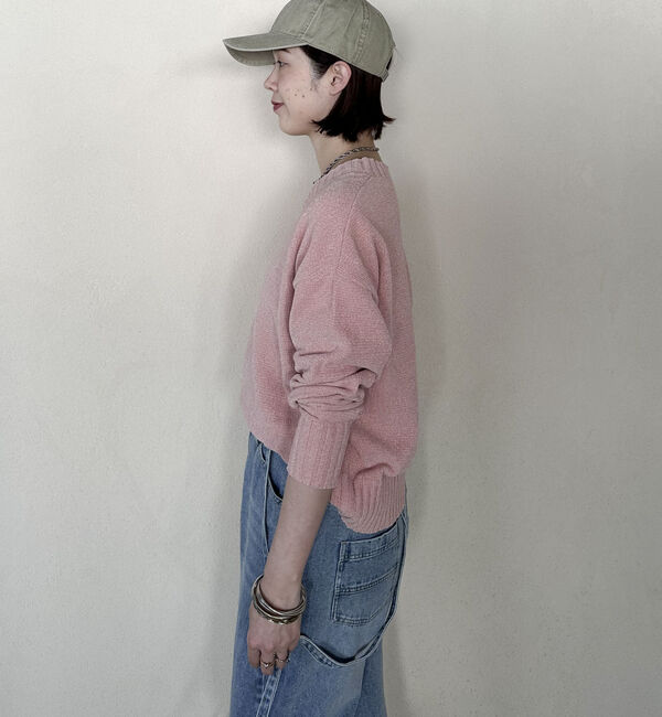 Doux archives「ベロアヤーンＶネックニット」|ニット・セーター|