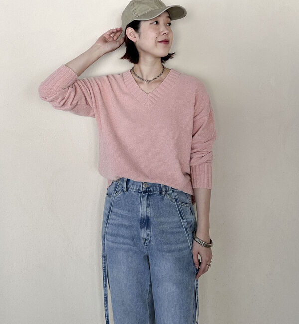 Doux archives「ベロアヤーンＶネックニット」|ニット・セーター|
