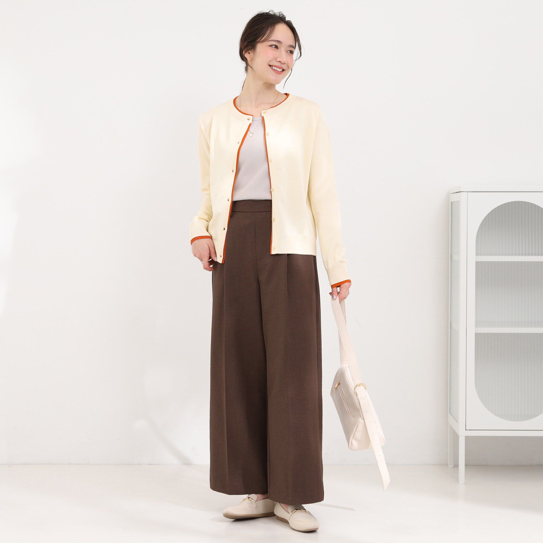 SHOO･LA･RUE「配色がコーデのアクセントに レイヤード風クルーカーディガン」|カーディガン|