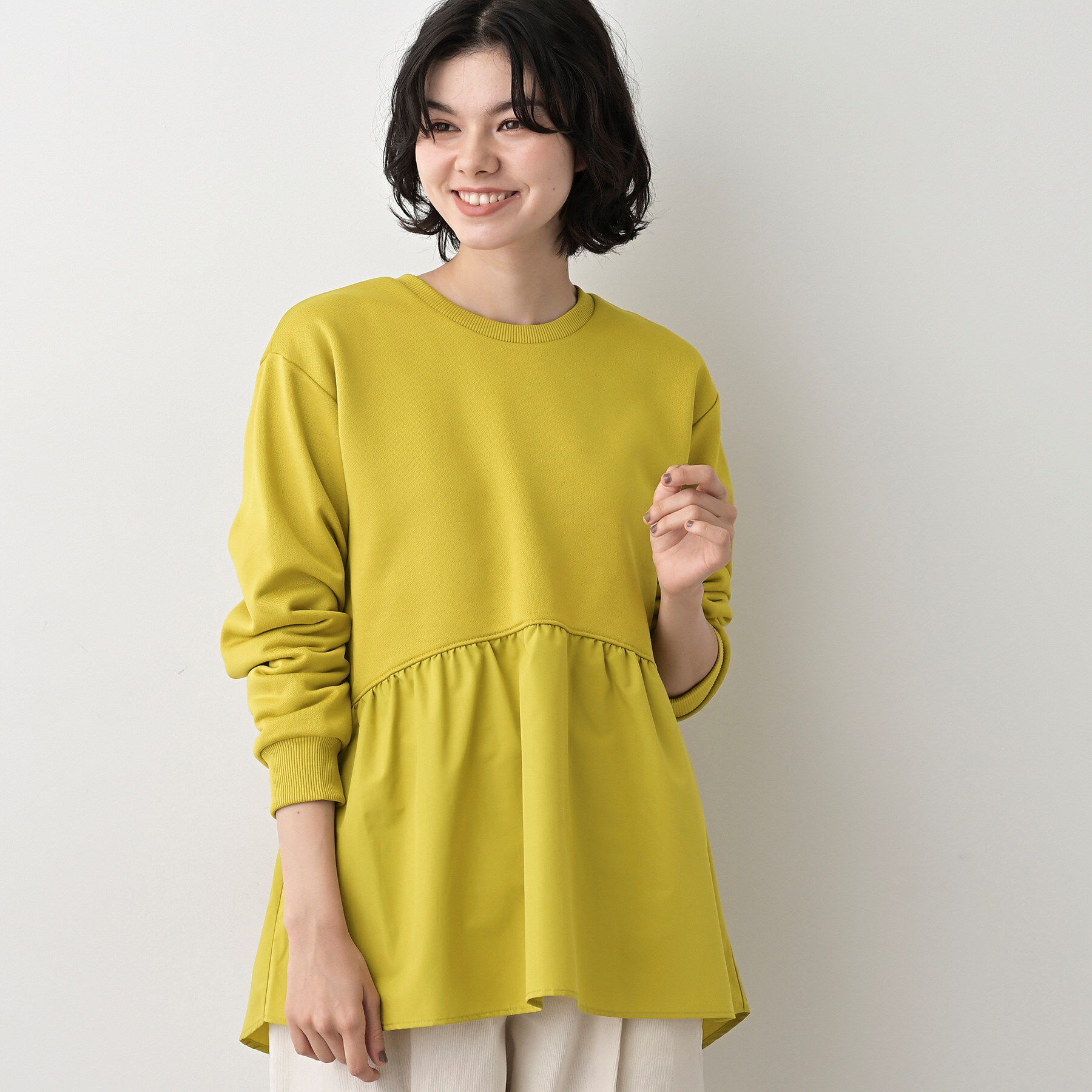 Dessin「【体型カバー/洗える】ペプラムスウェット」|Tシャツ・カットソー|