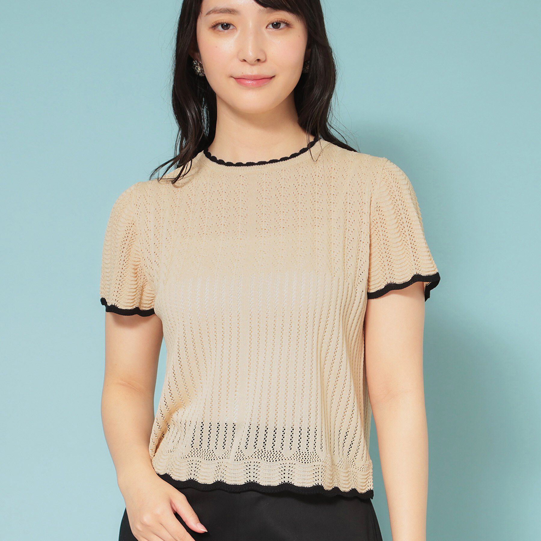 SunaUna「【透かし柄】スカラップニット」|ニット・セーター|