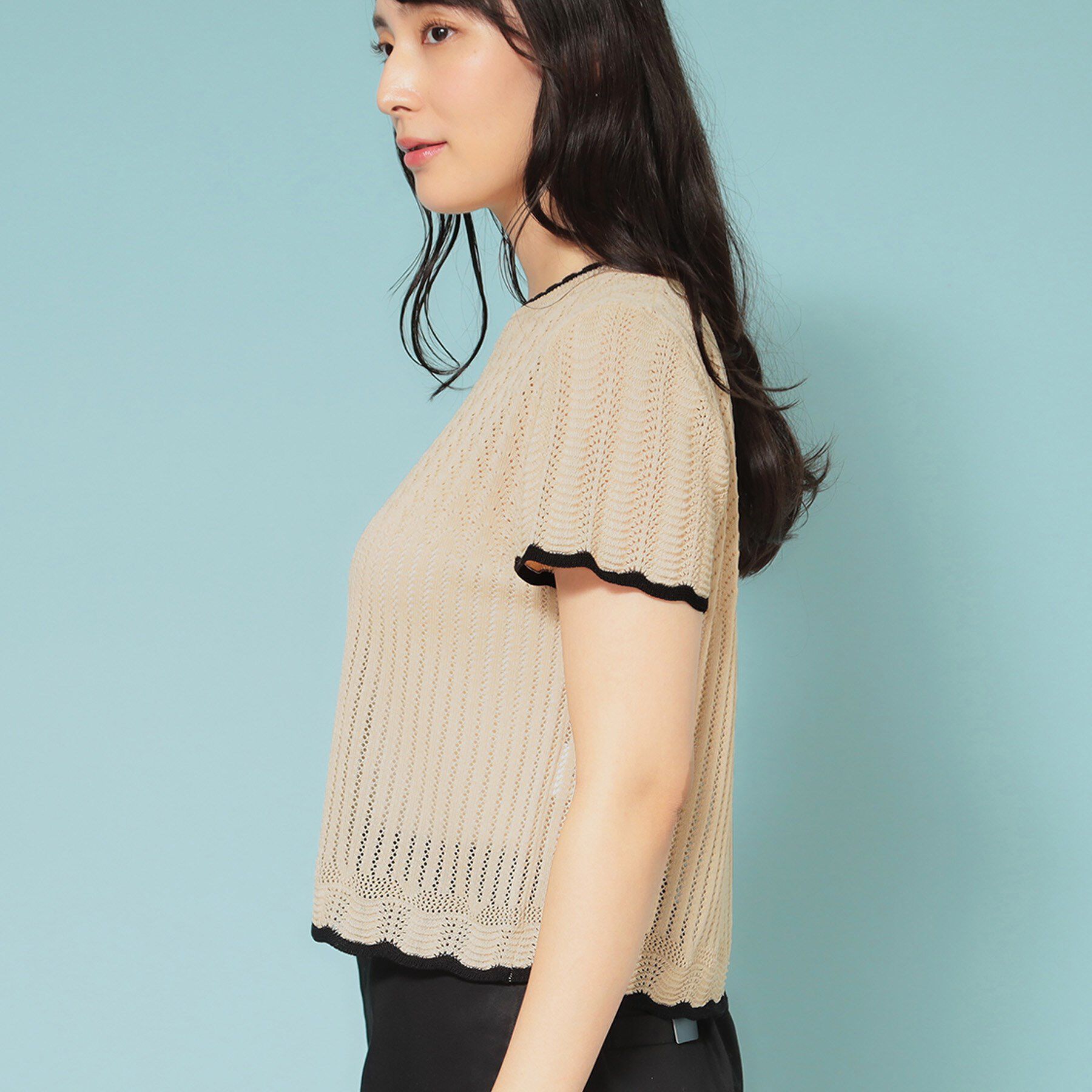 SunaUna「【透かし柄】スカラップニット」|ニット・セーター|