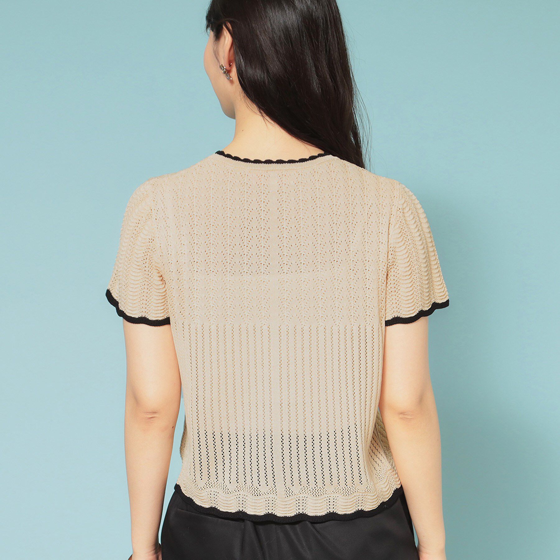 SunaUna「【透かし柄】スカラップニット」|ニット・セーター|