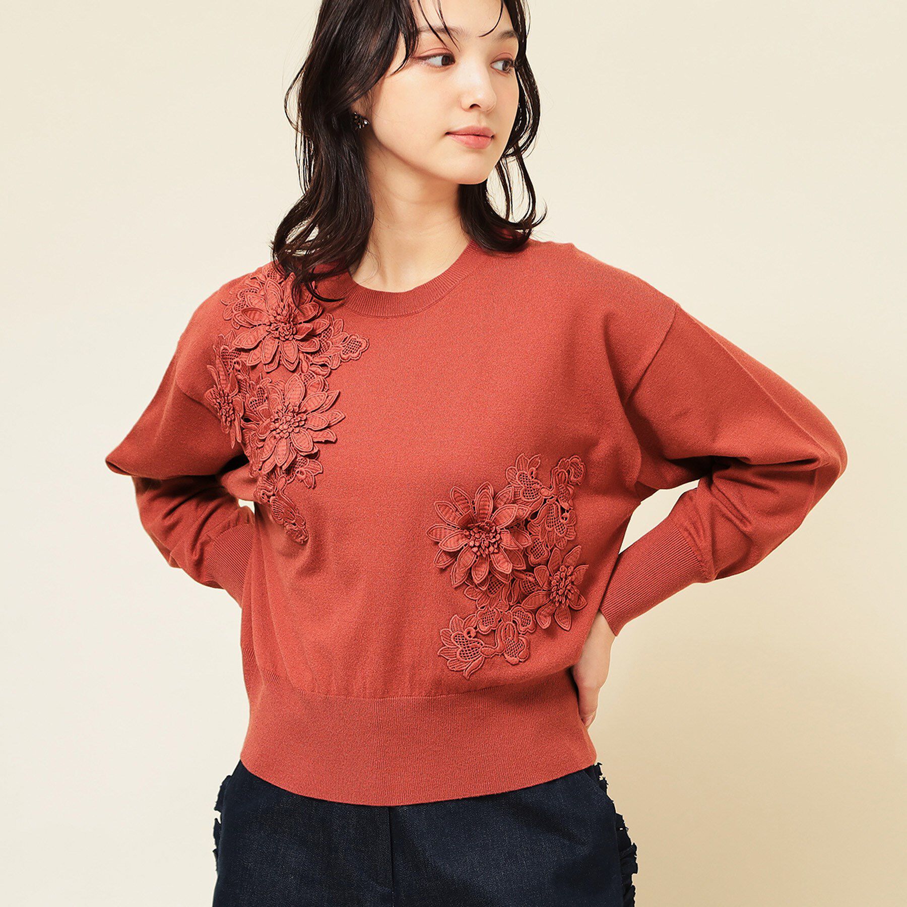 SunaUna「【COLLECTION LINE】レースニット」|ニット・セーター|