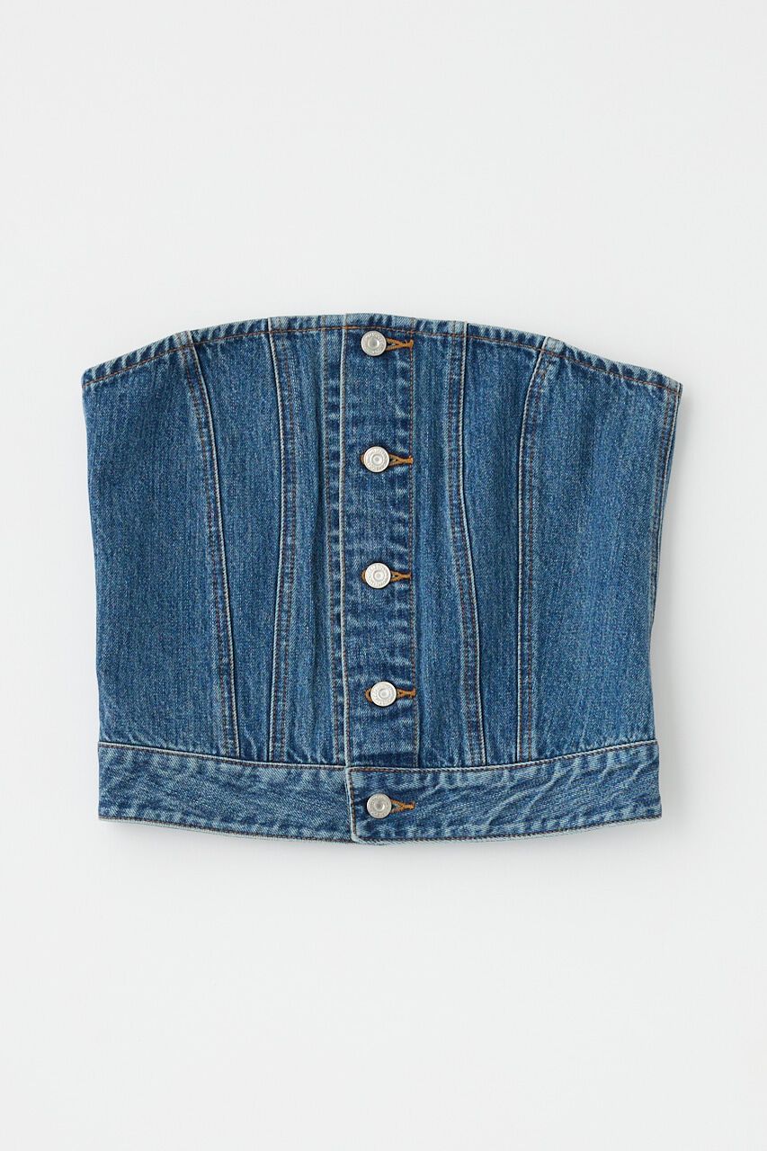 MOUSSY「DENIM BARE ビスチェ」|チューブトップ|