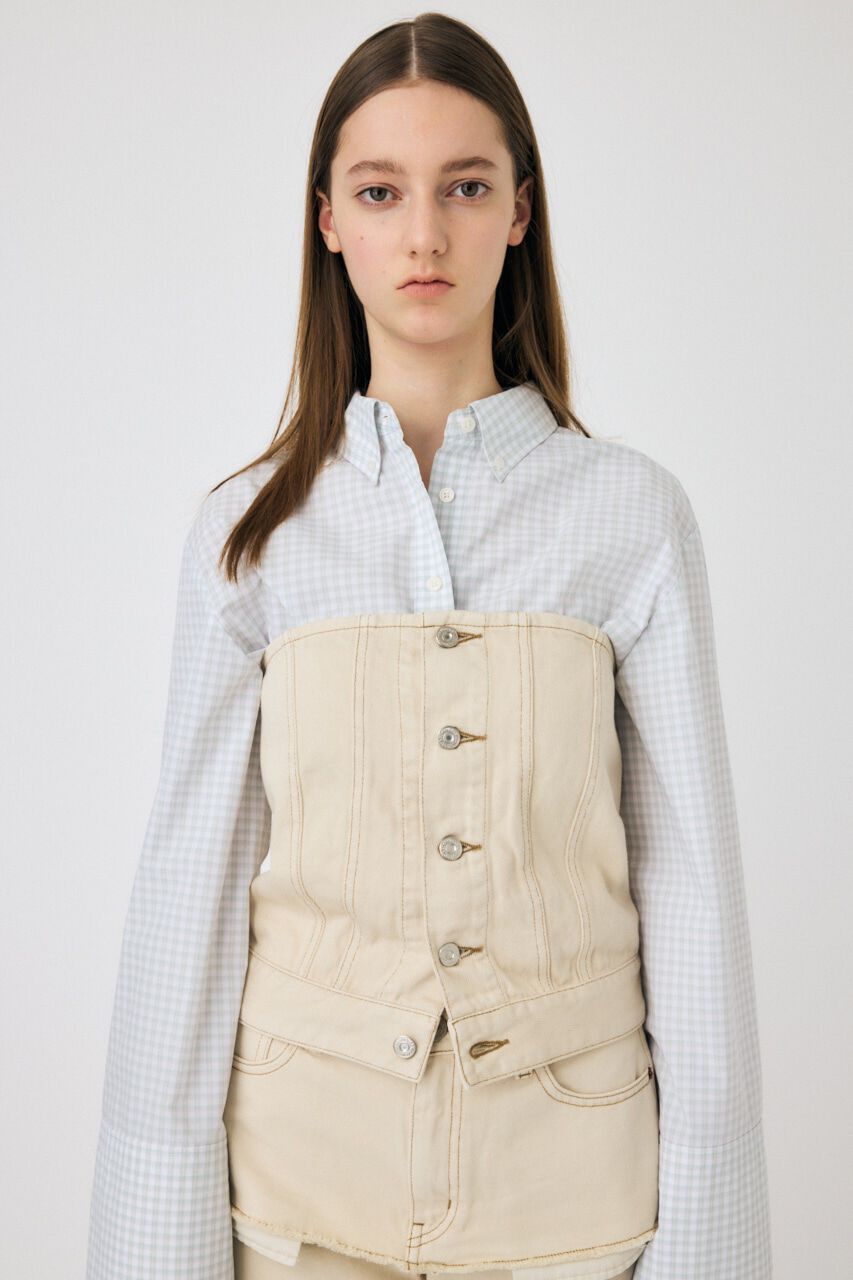 MOUSSY「DENIM BARE ビスチェ」|チューブトップ|