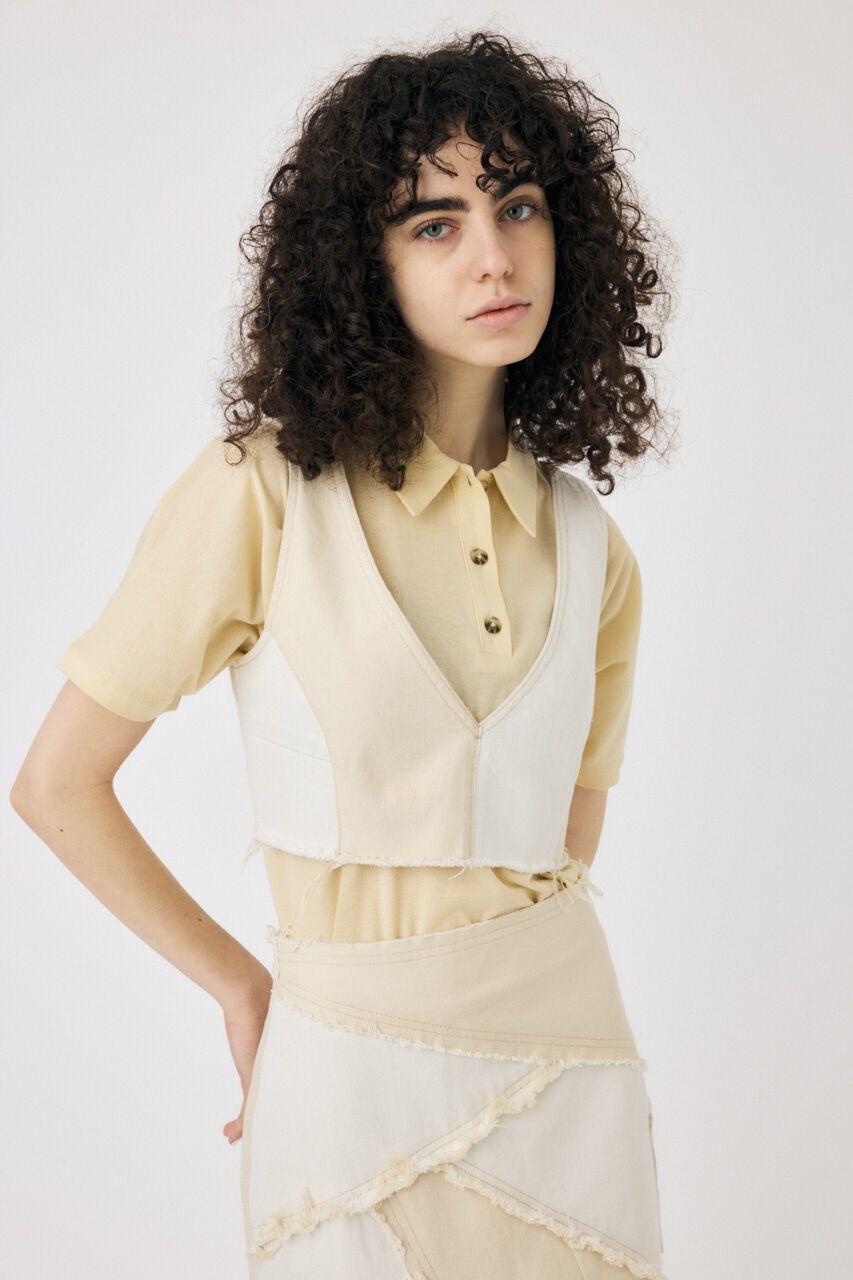 MOUSSY「DENIM ビスチェ」|チューブトップ|O/WHT1