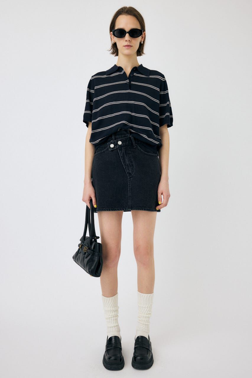 MOUSSY「MESH KNIT LOOSE ポロ」|ニット・セーター|