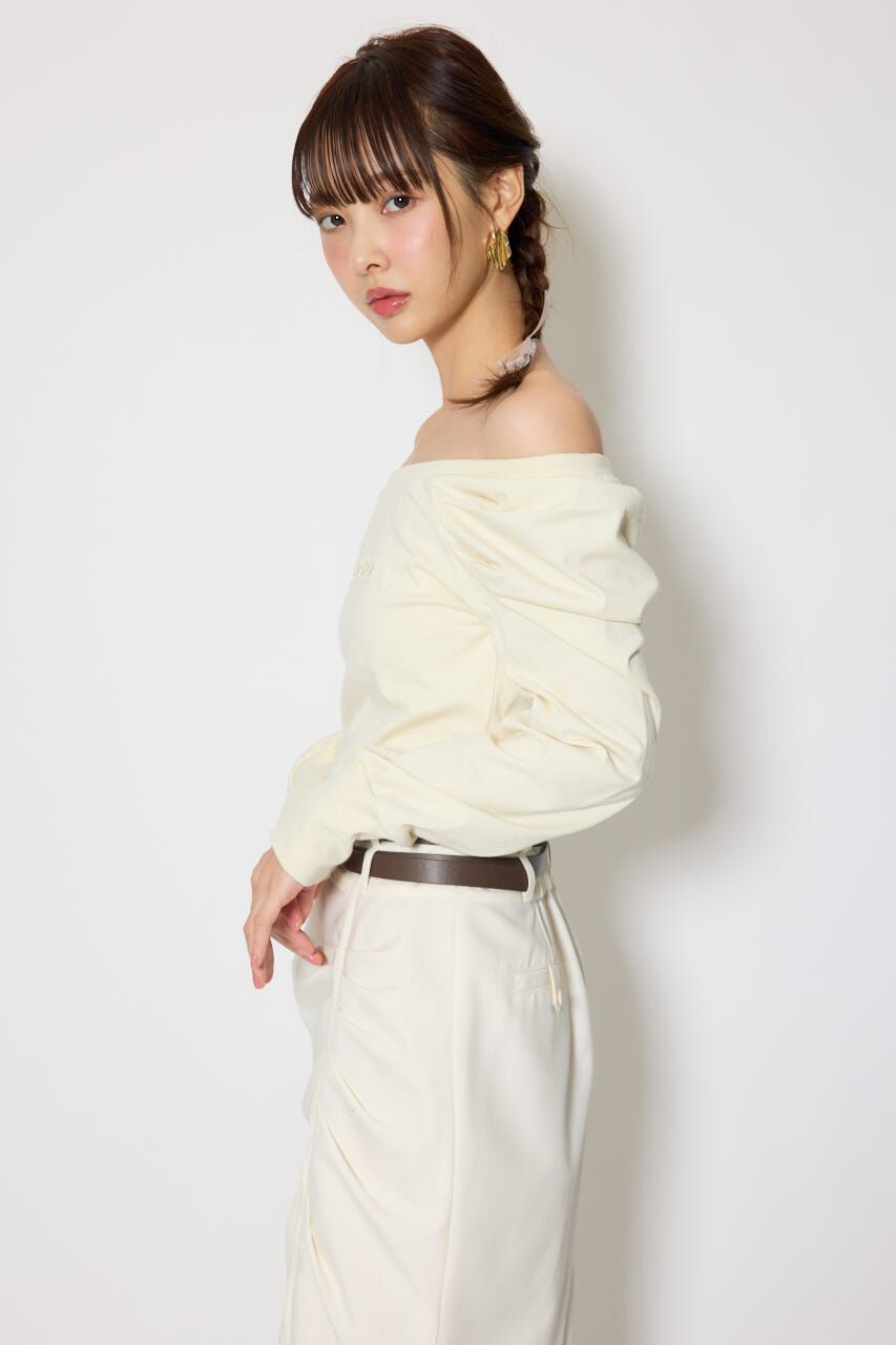rienda「オフショルカットロングTシャツ」|Tシャツ・カットソー|