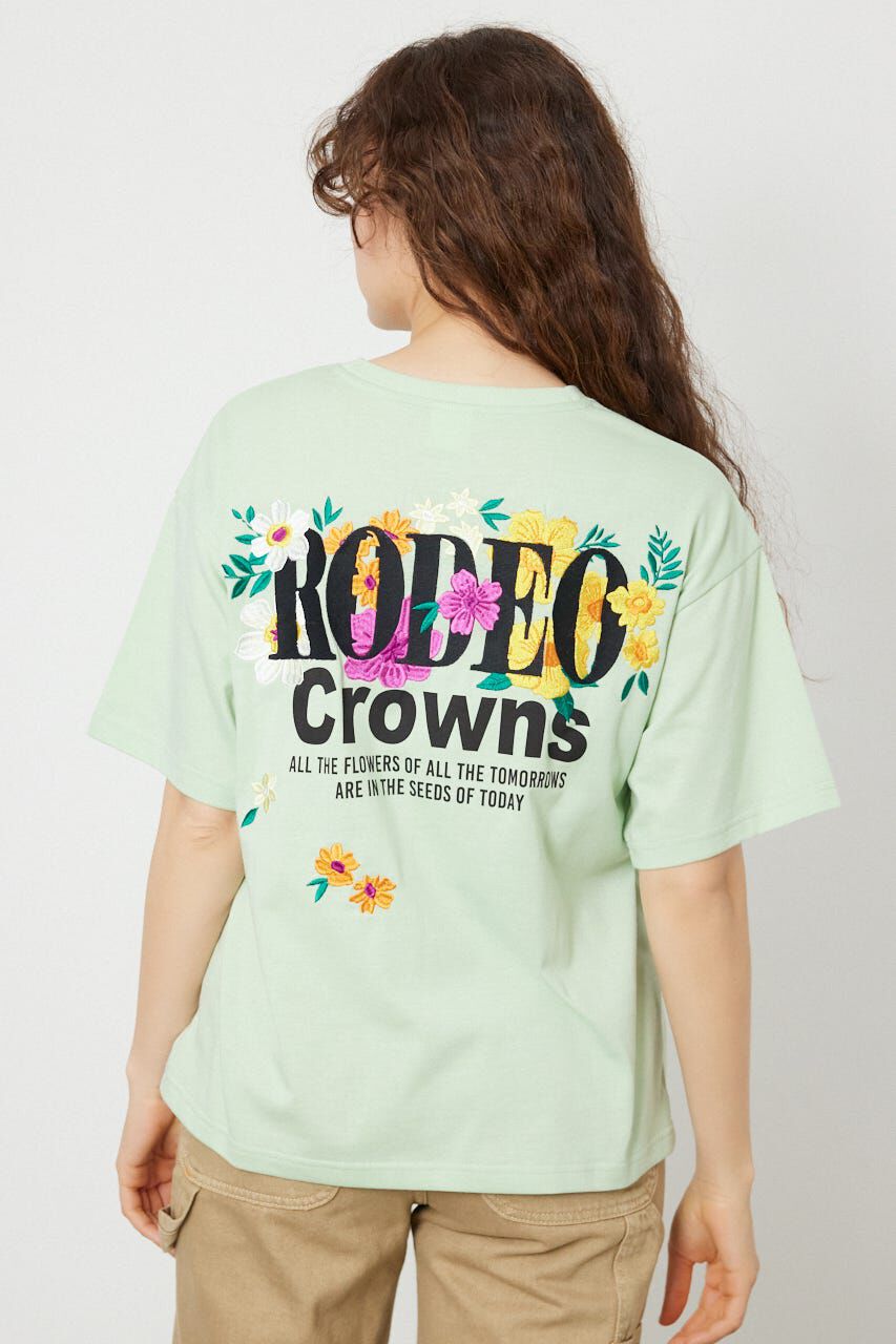 RODEO CROWNS「Flower Bloom Embroidery Tシャツ」|Tシャツ・カットソー|L/GRN1