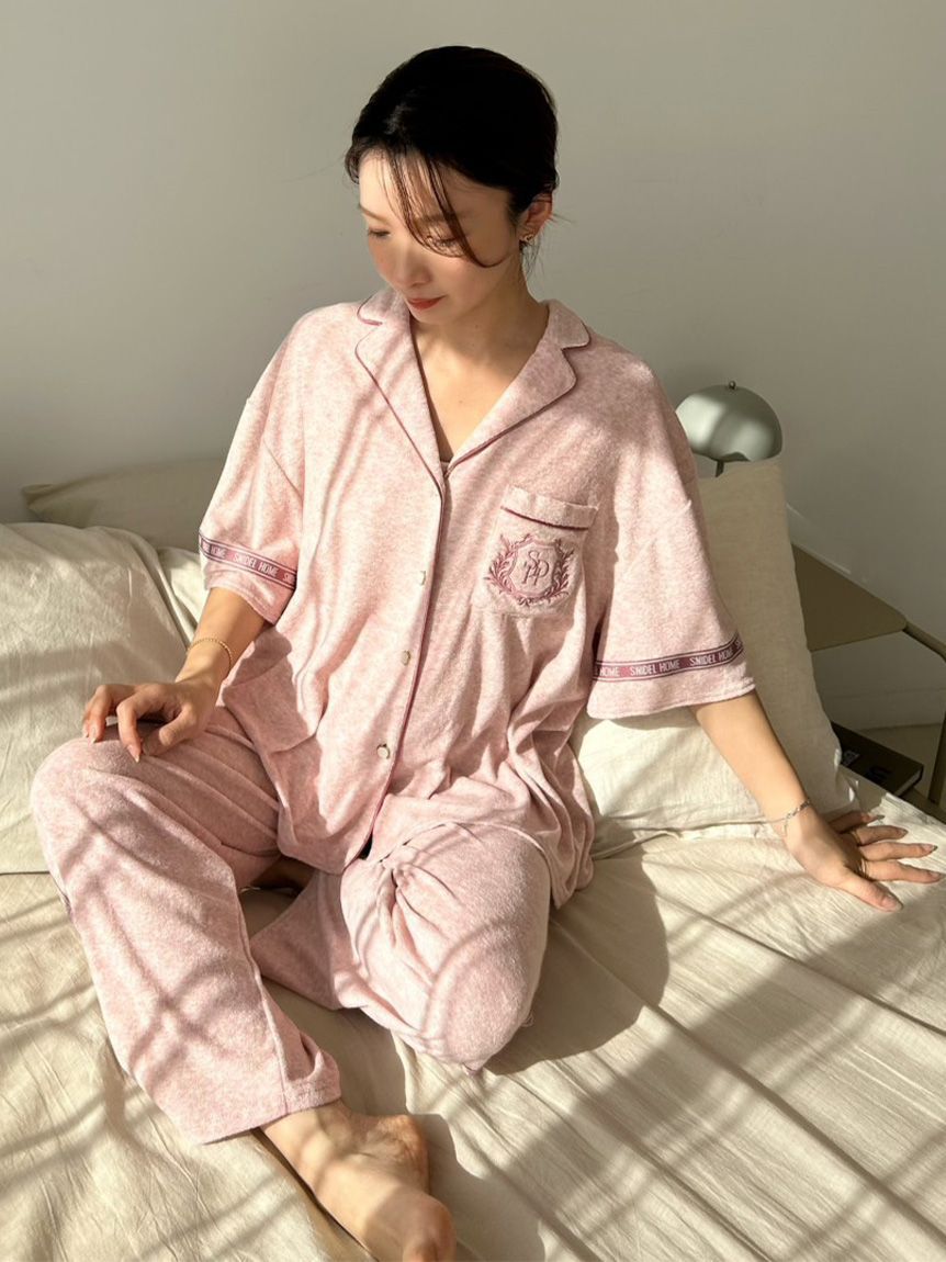 SNIDEL HOME「【sorbet light】【接触冷感】メランジパイル開襟シャツ」|ルームウェア|