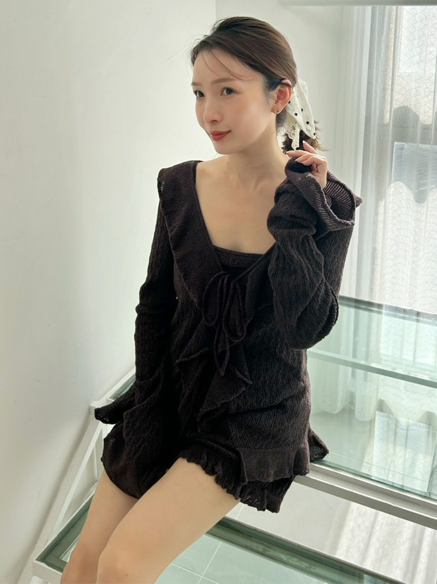 SNIDEL HOME「クロシェショートパンツ」|ルームウェア|