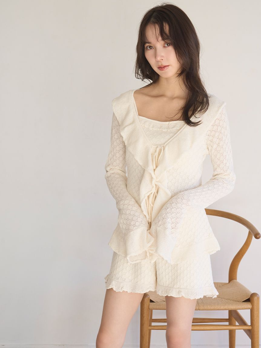 SNIDEL HOME「クロシェショートパンツ」|ルームウェア|