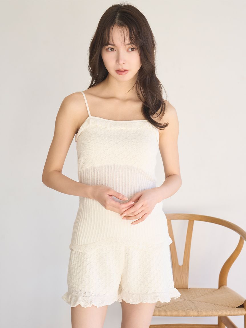 SNIDEL HOME「クロシェショートパンツ」|ルームウェア|